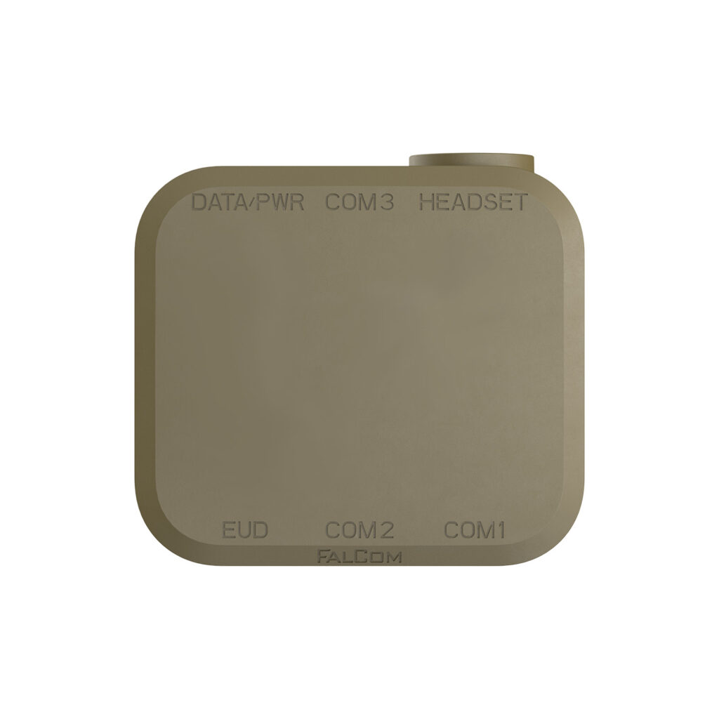 An image of FalCom Hub Max Closed Cover, front angle, in colour tan.