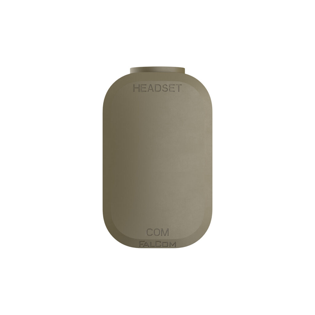 An image of FalCom Hub Mini Closed Cover, front angle, in colour tan.