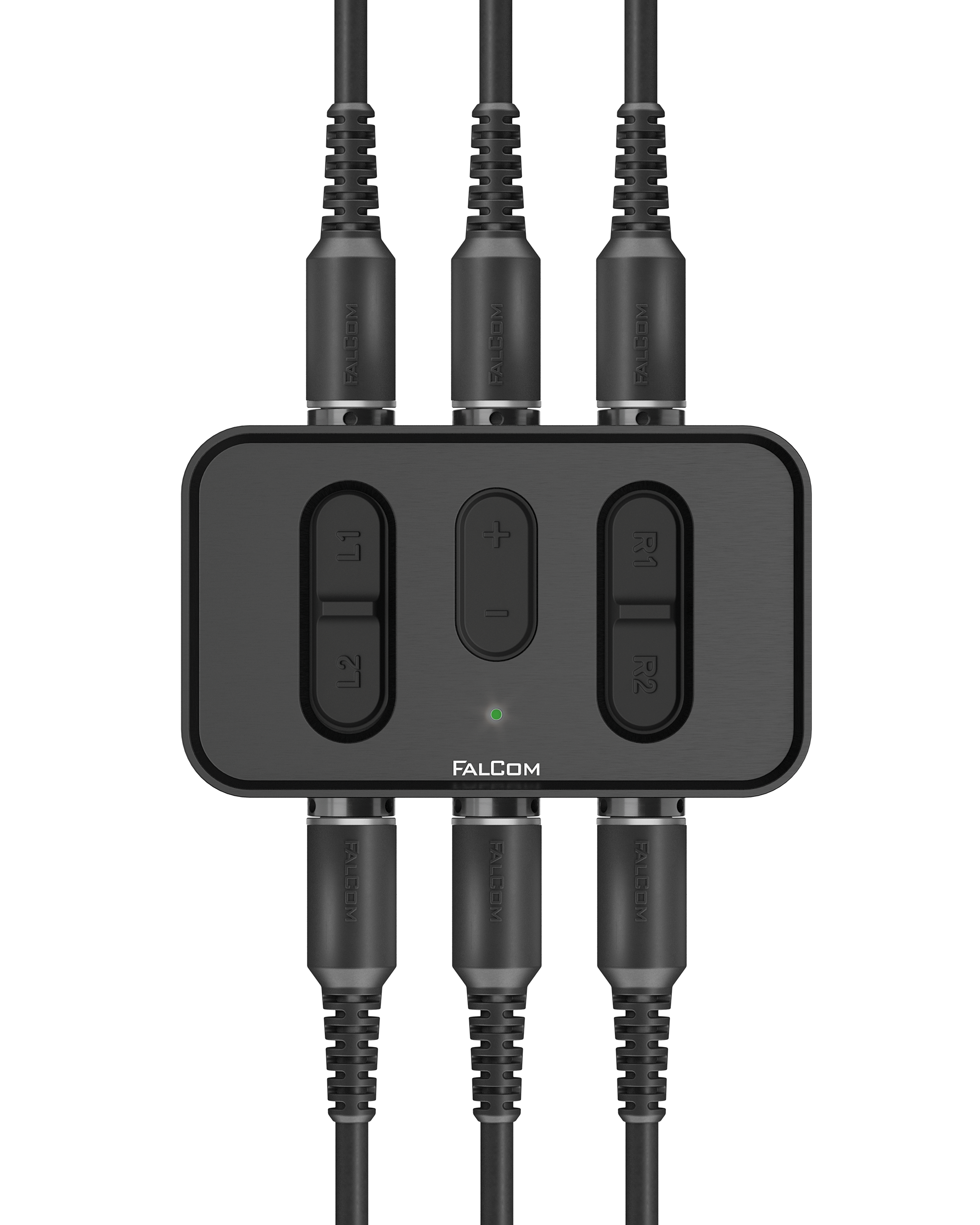 FalCom Team in colour black, with six cable connectors secured